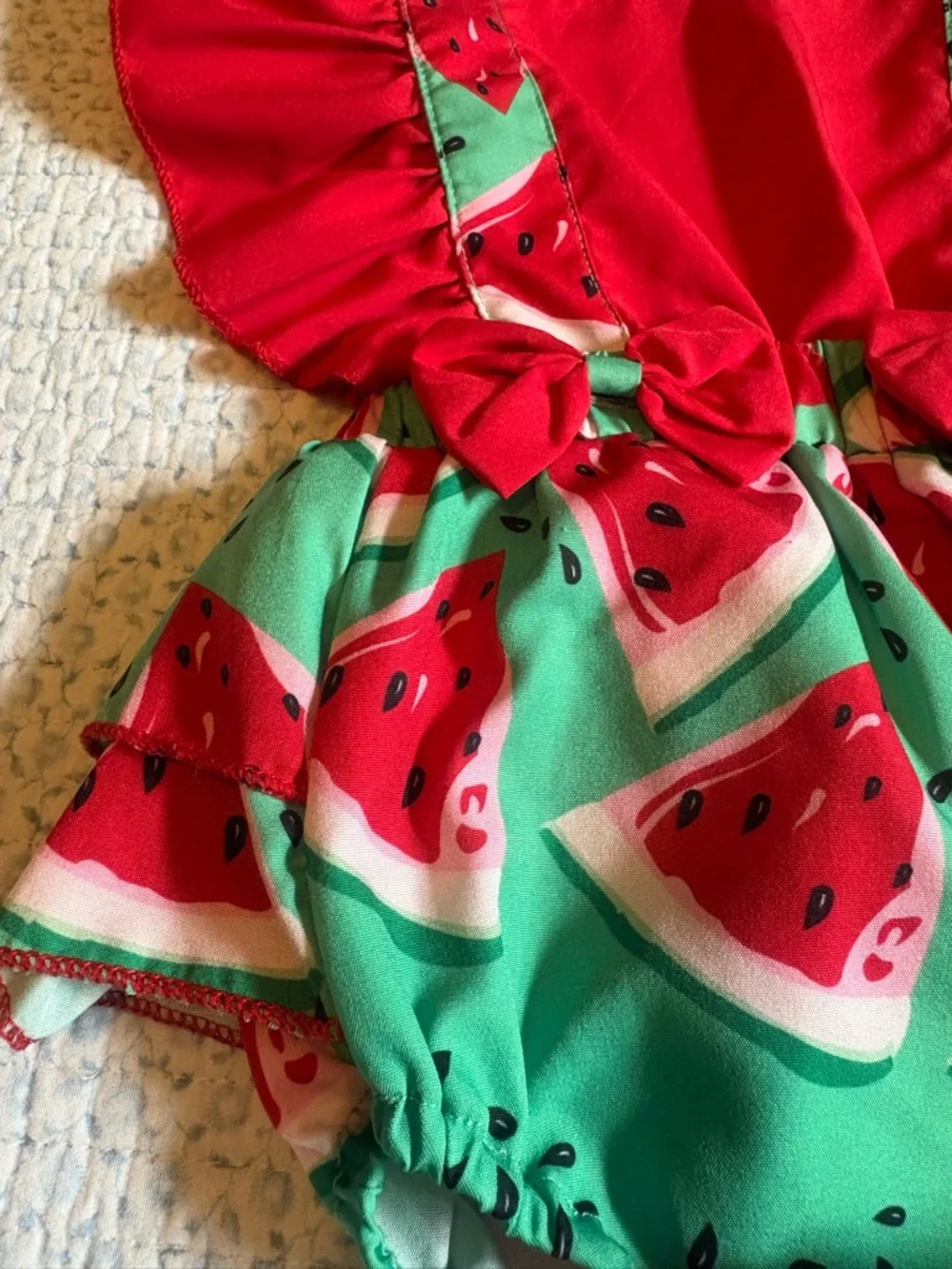 Pat Pat Girls Watermelon Ruffle Romper - Picture 2 of 6